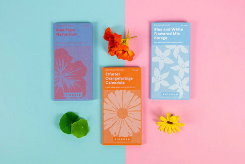 Piccolo: Semillas de flores comestibles - Varios tipos - 50% descuento