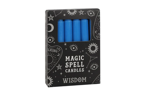 Magic Spell: Paquete de 12 velas mágicas azules 'Sabiduría'. - 50% descuento