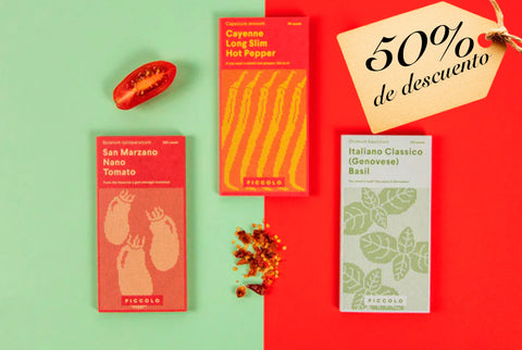 Piccolo: Semillas de plantas especial salsas - Varios tipos - 50% descuento