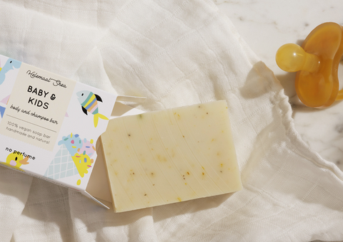 Helemaal Shea: Baby & kids body and hair soap (Jabón de bebés y niños para cuerpo y cabello) - 20% descuento
