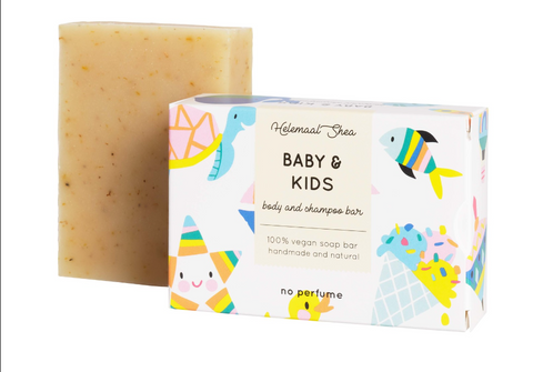Helemaal Shea: Baby & kids body and hair soap (Jabón de bebés y niños para cuerpo y cabello) - 20% descuento