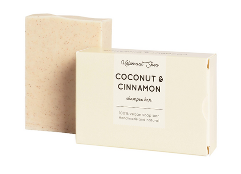 Helemaal Shea: Coconut & Cinnamon shampoo bar (Champú sólido con coco y canela para cabello seco) - 25% descuento