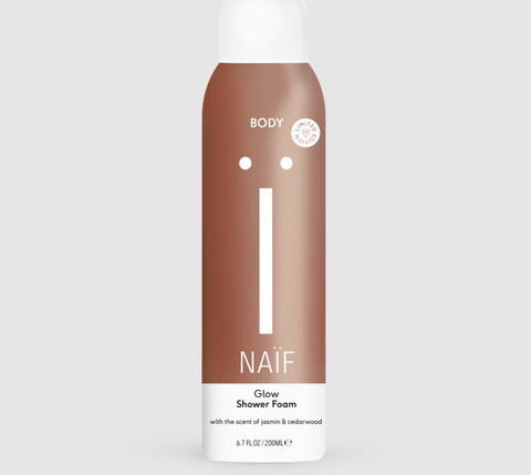 Naïf: Glow Shower Foam (Espuma de Ducha Nutritiva con Jazmín y Cedro) - 20% descuento