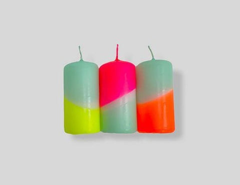 Pink Stories: DIP DYE NEON pack 3 (Velas neón modelo pilar - varios modelos) - 50% descuento