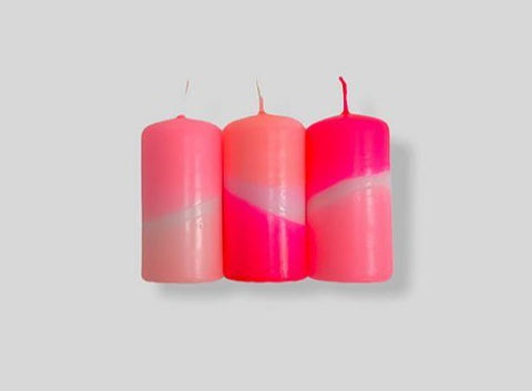 Pink Stories: DIP DYE NEON pack 3 (Velas neón modelo pilar - varios modelos) - 50% descuento