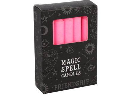 Magic Spell: Paquete de 12 Velas Hechizo 'Amistad' Rosas.