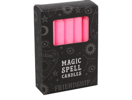 Green Tree Candle: Paquete de 12 Velas Hechizo 'Amistad' Rosas.