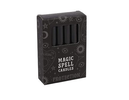 Magic Spell: Paquete de 12 velas de hechizo negras de 'Protección'.