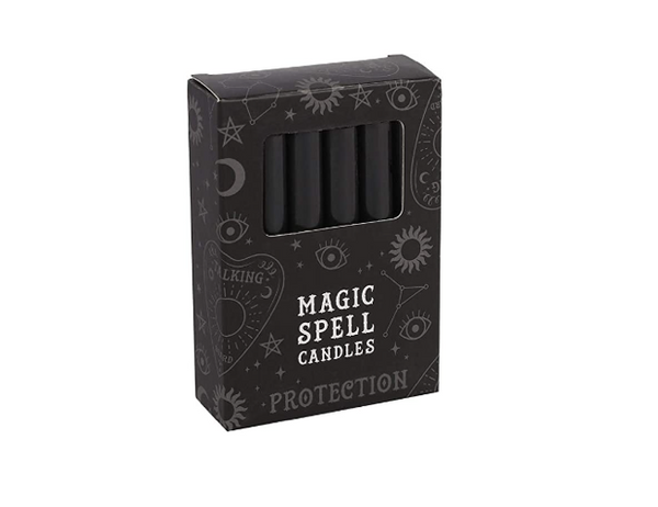 Magic Spell: Paquete de 12 velas de hechizo negras de 'Protección'.