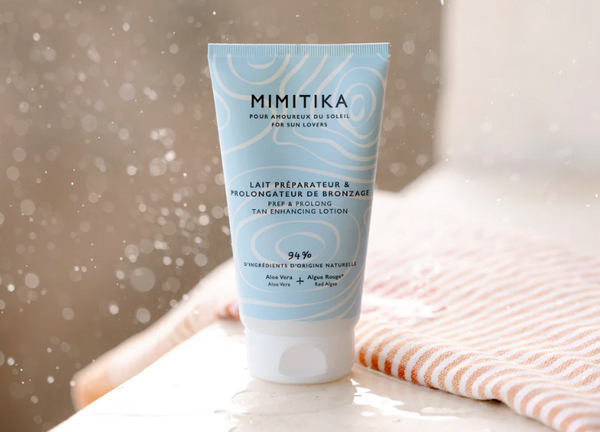 Mimitika: Lait préparateur & prolongateur de bronzage (Leche preparatoria y extensora del bronceado)