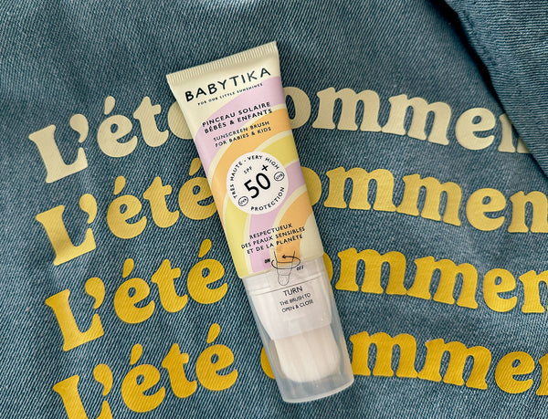 Mimitika: Babytika Pinceau Solaire Visage SPF50 (Brocha solar facial SPF50 para niños y bebés)