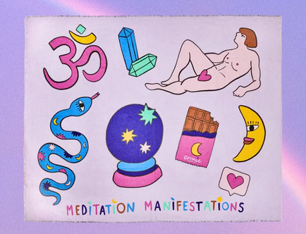 Cosmic Dealer: Meditation Blanket - Leona Rose (Manta con símbolos inspiradores )