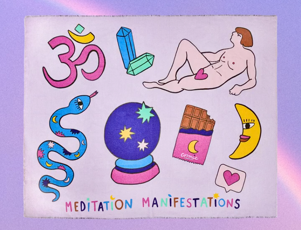Cosmic Dealer: Meditation Blanket - Leona Rose (Manta con símbolos inspiradores )