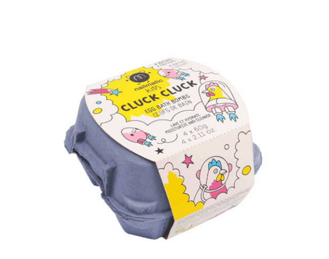 Nailmatic Kids: Cluck Cluck - 4 egg bath bombs kids (Bombas de baño con forma de huevo)