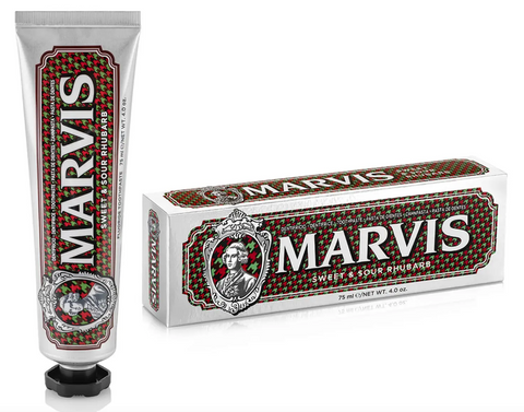 Marvis: Sweet & Sour Rhubarb (Pasta de dientes de ruibardo, menta y mentol)